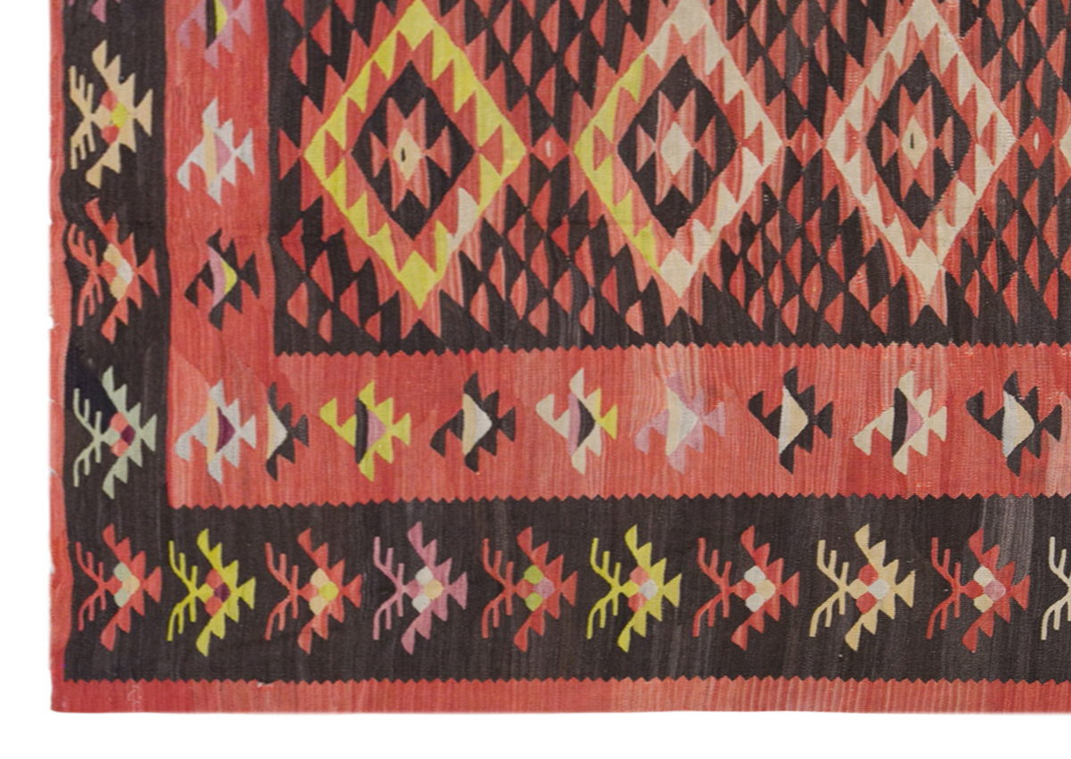 Diamond tribal kilim, 10 x 11 ft kilim, 294 x 342 cm kilim