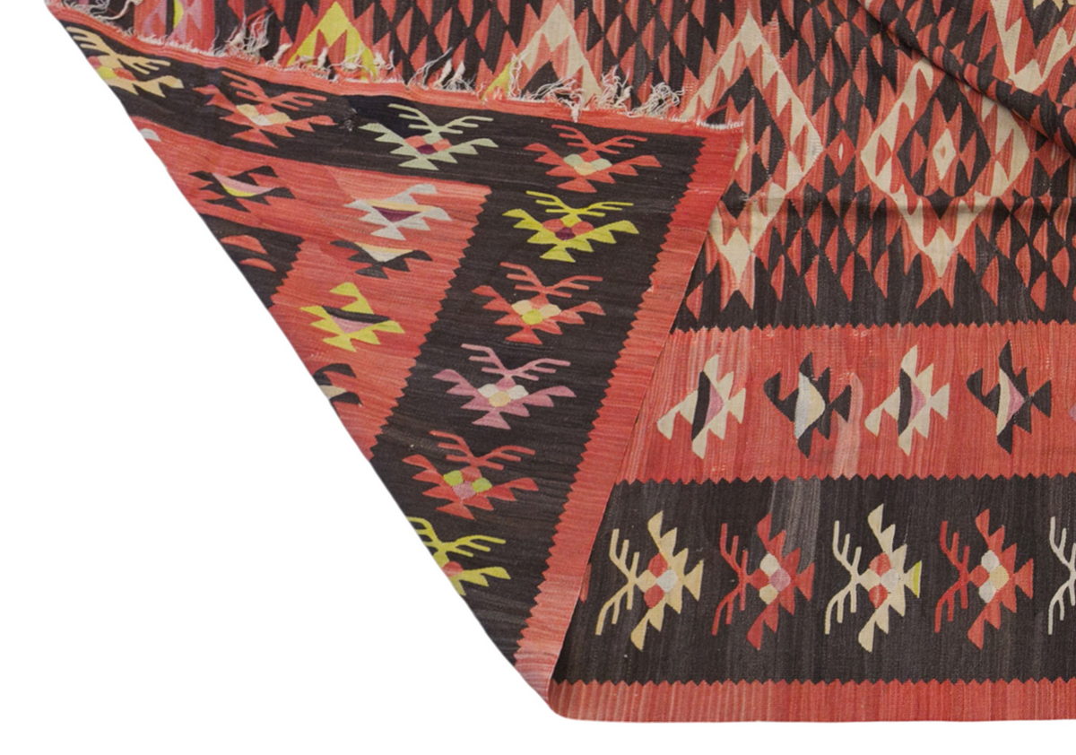 Diamond tribal kilim, 10 x 11 ft kilim, 294 x 342 cm kilim