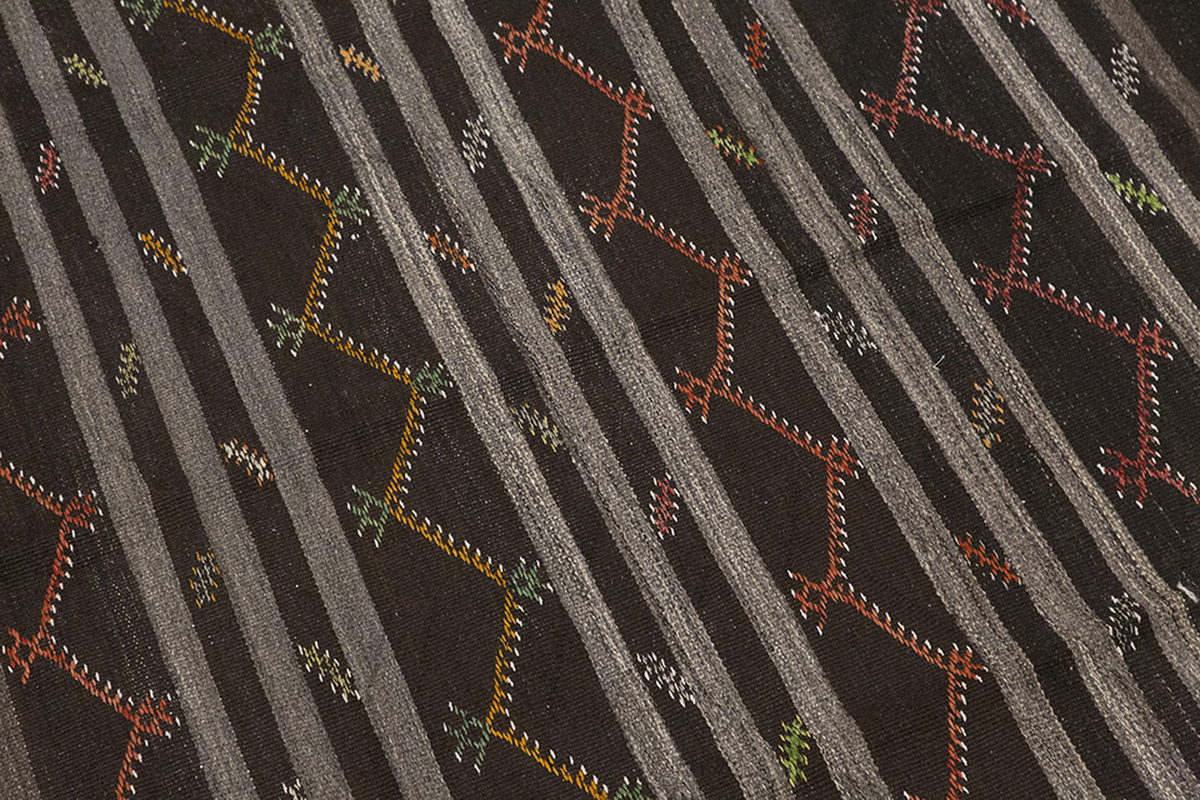 Embroidery Neutral Kilim 7'4" x 9'7" feet 224 x 291 cm