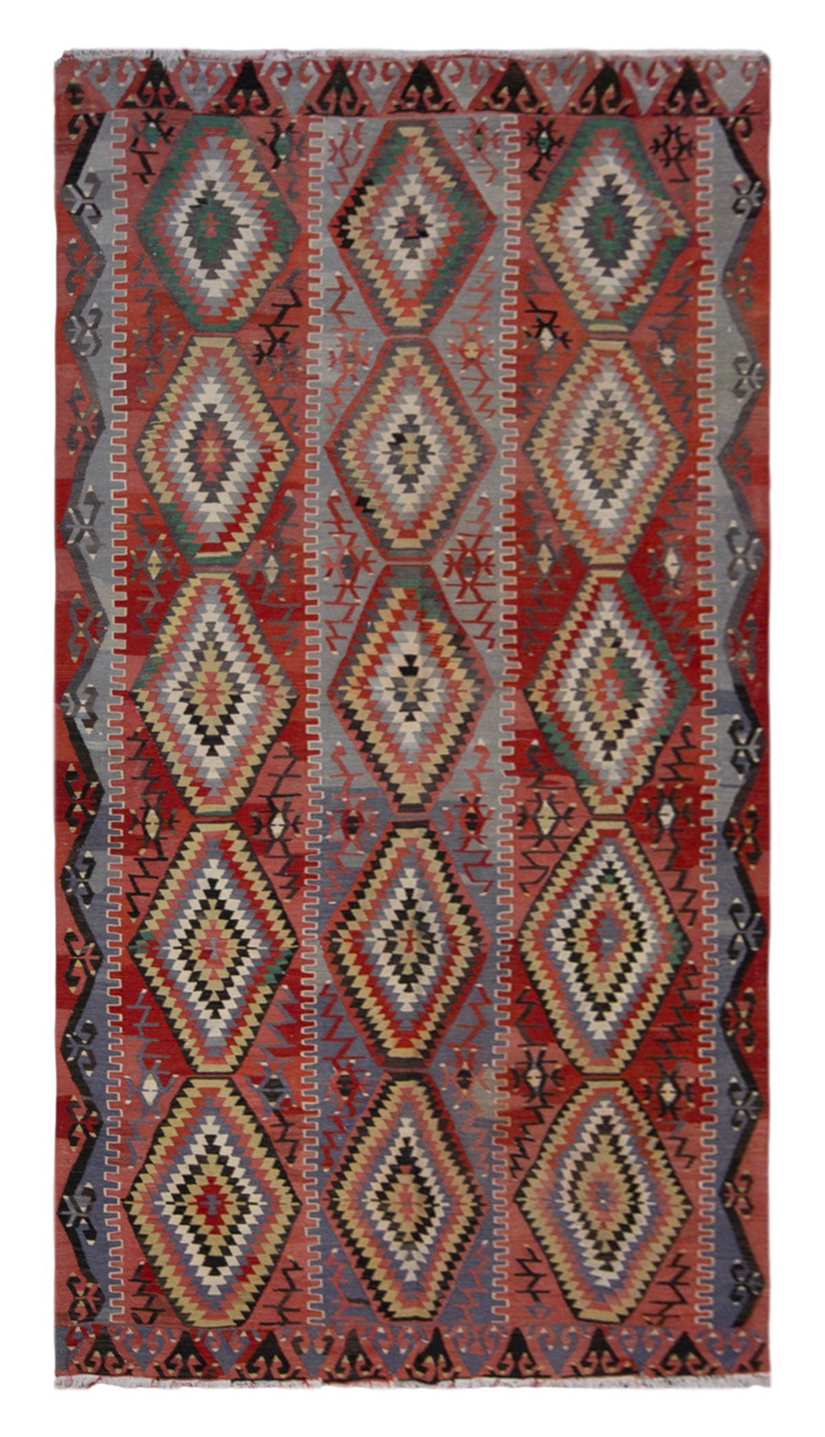 eşme tribal kilim, 6x10 ft kilim, 173x295 cm