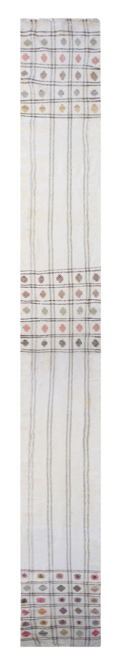 Extra Long Vintage Turkish Kilim Runner 68x728 cm (2'3" x 23'11")