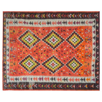 Floral tribal kilim, 7 x 12 ft kilim, 200 x 378 cm