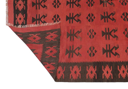 Geometric tribal kilim, 7x10 ft kilim, 202x300 cm kilim