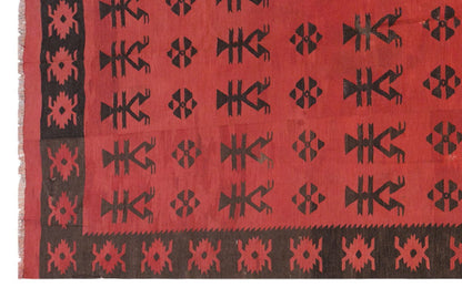 Geometric tribal kilim, 7x10 ft kilim, 202x300 cm kilim