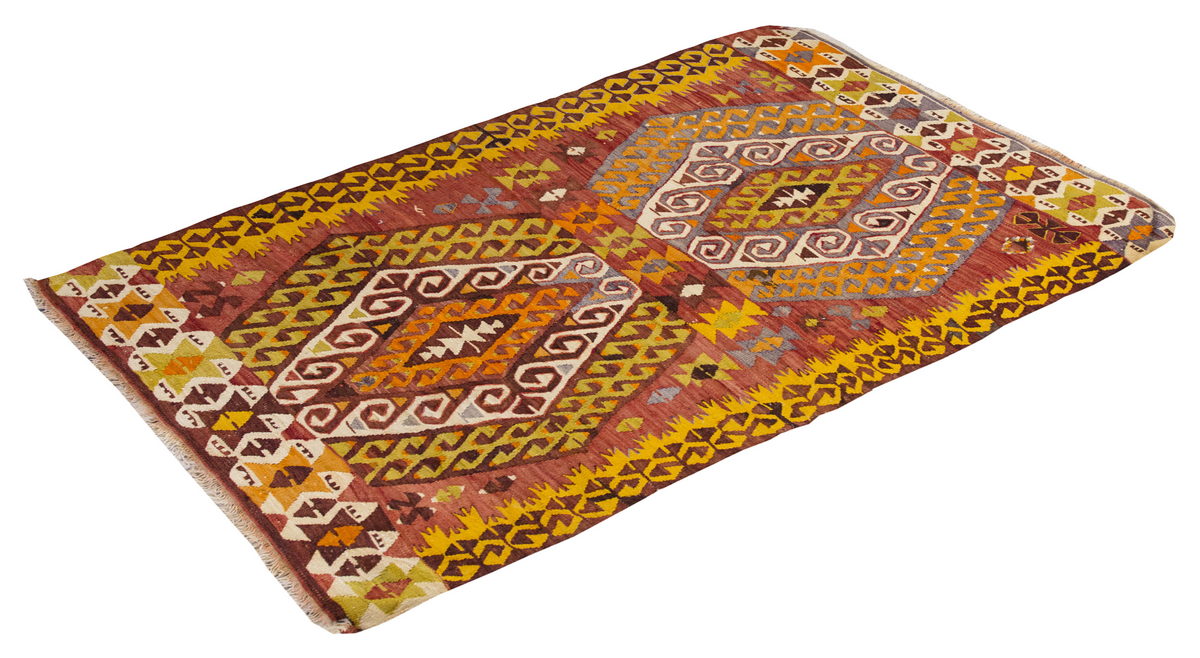 Geometric Vintage Konya Kilim,  97 x 155cm, 3.2 x 5.1 ft