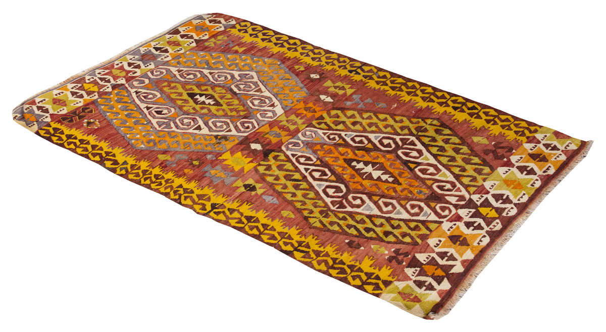Geometric Vintage Konya Kilim,  97 x 155cm, 3.2 x 5.1 ft