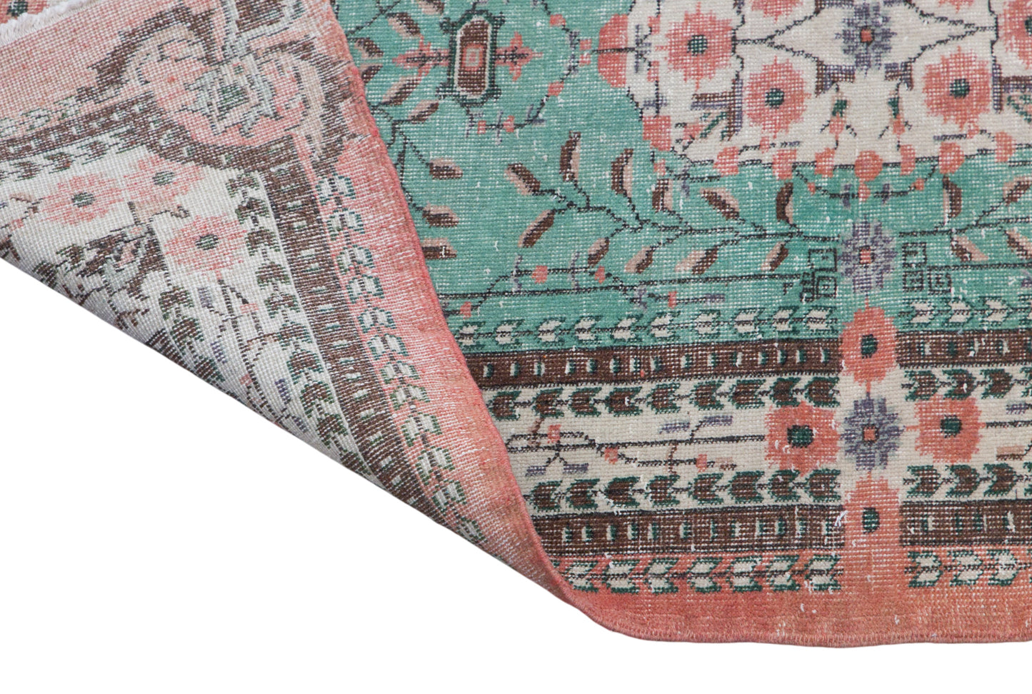 Handmade Oushak Rug   3'11" x 6'9" feet, 120 x 205 cm
