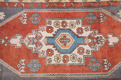 Handmade Vintage Turkish Oushak Rug 104x215 cm (3.4x7 ft)