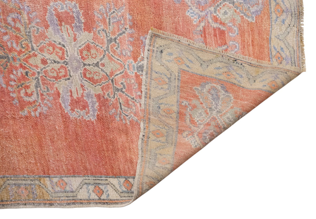 Handmade Vintage Turkish Oushak Rug 105x140 cm (3.4x4.6 ft )
