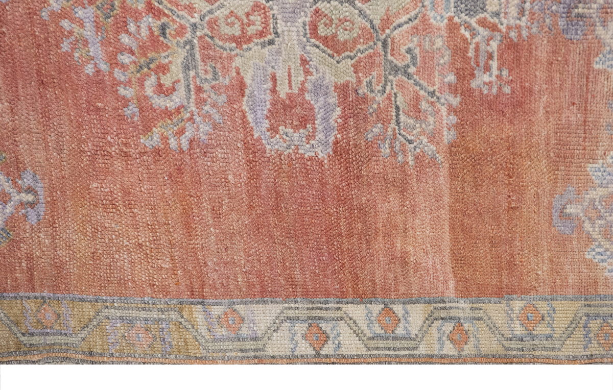 Handmade Vintage Turkish Oushak Rug 105x140 cm (3.4x4.6 ft )