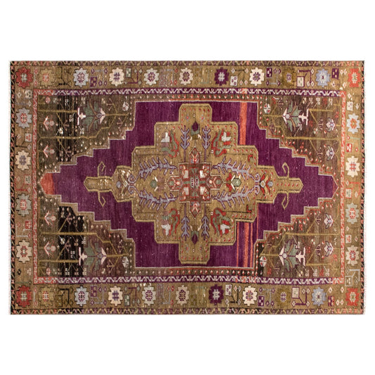 Handmade Vintage Turkish Oushak Rug 113x227 cm (3.7x7.5 ft)