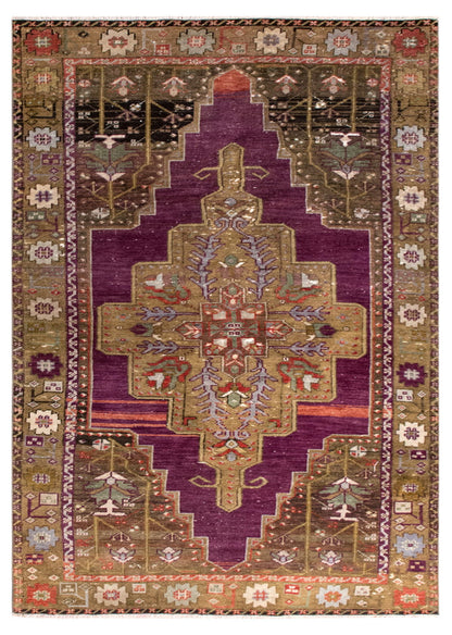 Handmade Vintage Turkish Oushak Rug 113x227 cm (3.7x7.5 ft)