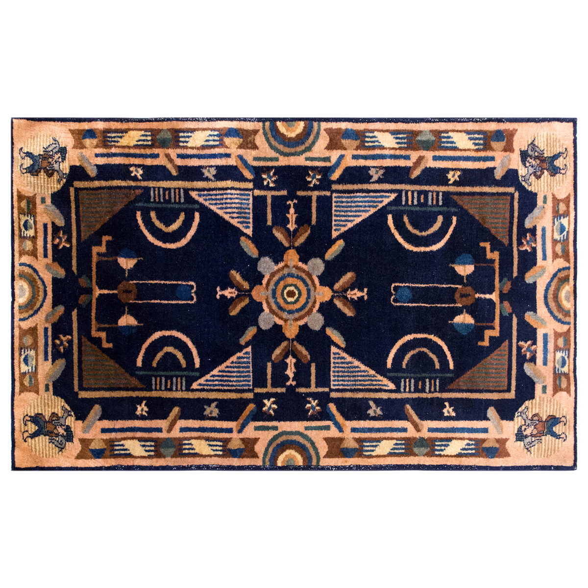 Handmade Vintage Turkish Oushak Rug 120x210 cm (4.4x7.5 ft)