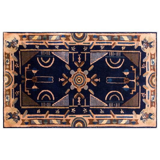 Handmade Vintage Turkish Oushak Rug 120x210 cm (4.4x7.5 ft)