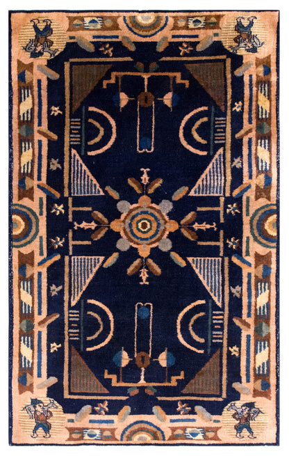Handmade Vintage Turkish Oushak Rug 120x210 cm (4.4x7.5 ft)