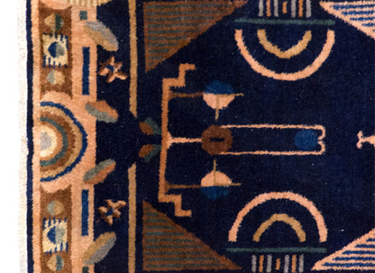 Handmade Vintage Turkish Oushak Rug 120x210 cm (4.4x7.5 ft)