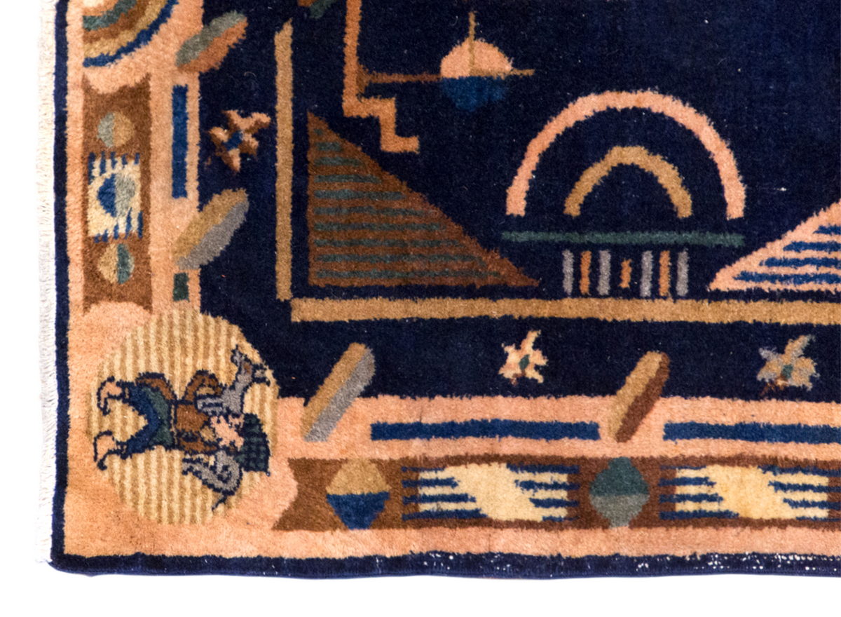Handmade Vintage Turkish Oushak Rug 120x210 cm (4.4x7.5 ft)