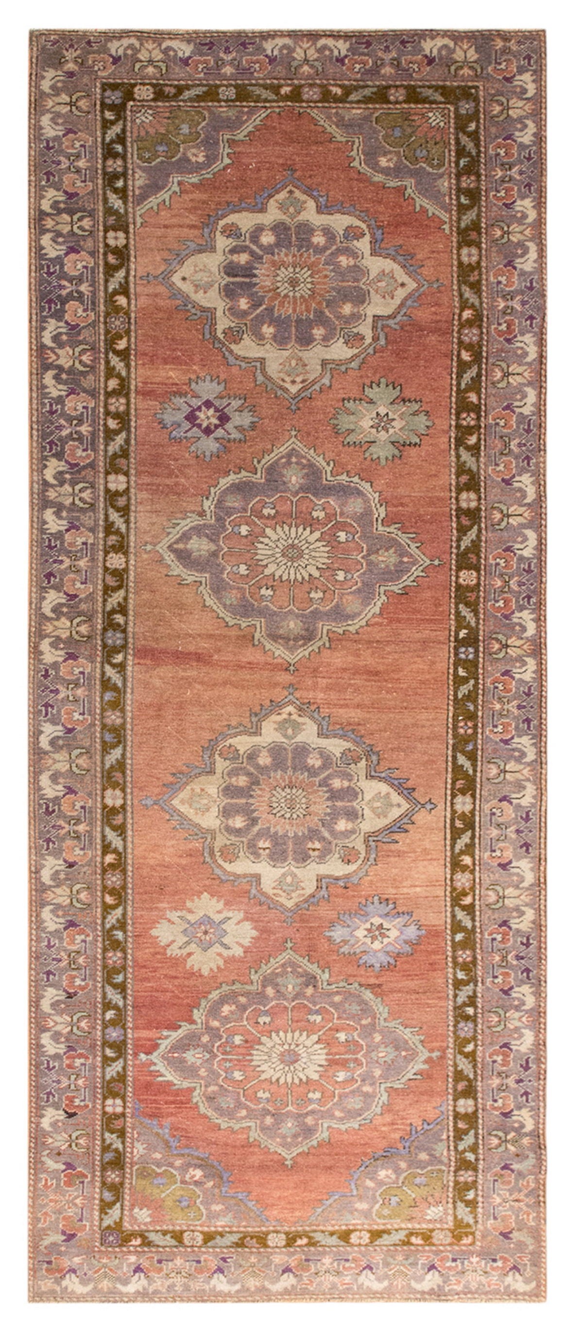 Handmade Vintage Turkish Oushak Runner 127x321 cm (4x10.5 ft)