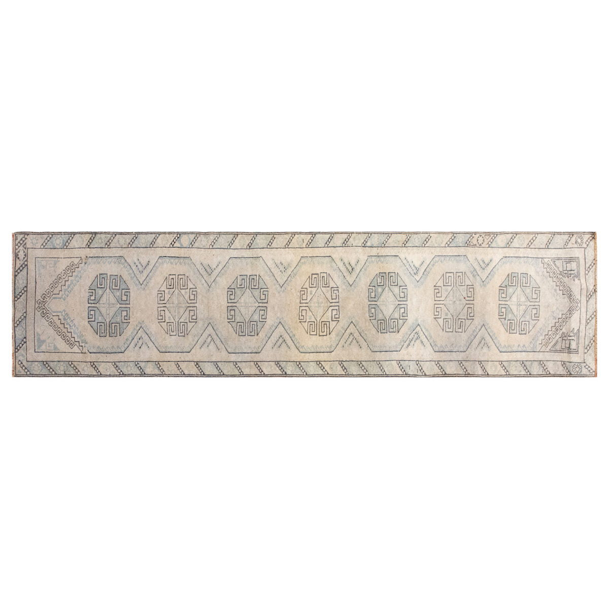 Handmade Vintage Turkish Oushak Runner 72x297 cm (2.4x9.7 ft)