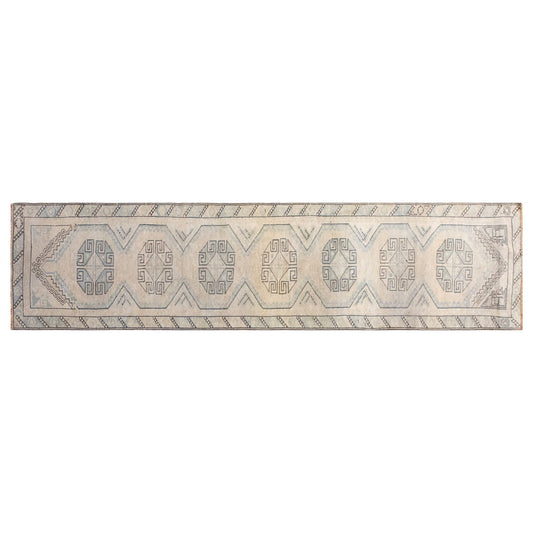 Handmade Vintage Turkish Oushak Runner 72x297 cm (2.4x9.7 ft)