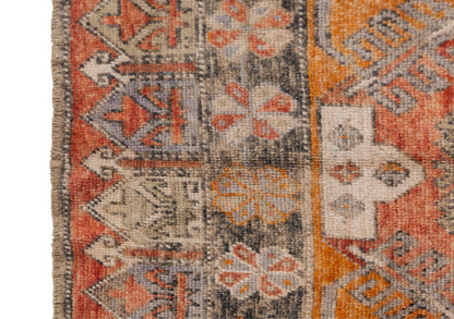 Handmade Wool Area Rug, Bohemian Antique Carpet, 4'4" x 6'11" (132 x 212 cm)
