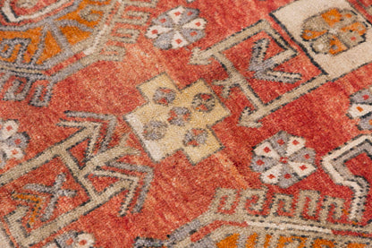 Handmade Wool Area Rug, Bohemian Antique Carpet, 4'4" x 6'11" (132 x 212 cm)