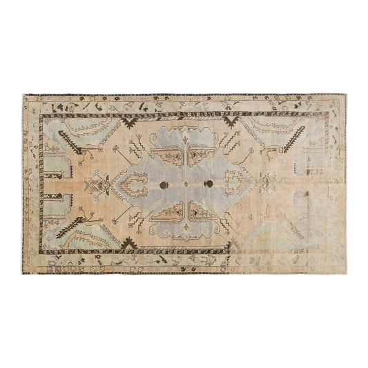 Handwoven Bohemian Area Carpet – 60+ Years Old, 6'5" x 10'9" (196 x 327 cm)