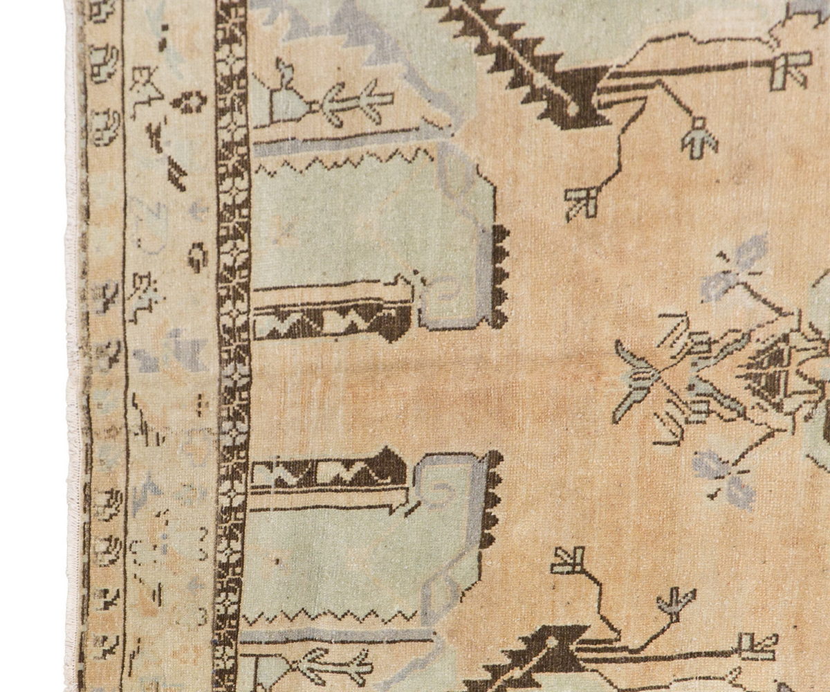 Handwoven Bohemian Area Carpet – 60+ Years Old, 6'5" x 10'9" (196 x 327 cm)