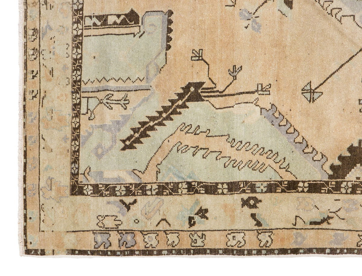 Handwoven Bohemian Area Carpet – 60+ Years Old, 6'5" x 10'9" (196 x 327 cm)