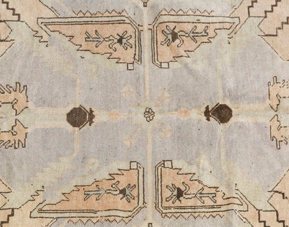 Handwoven Bohemian Area Carpet – 60+ Years Old, 6'5" x 10'9" (196 x 327 cm)