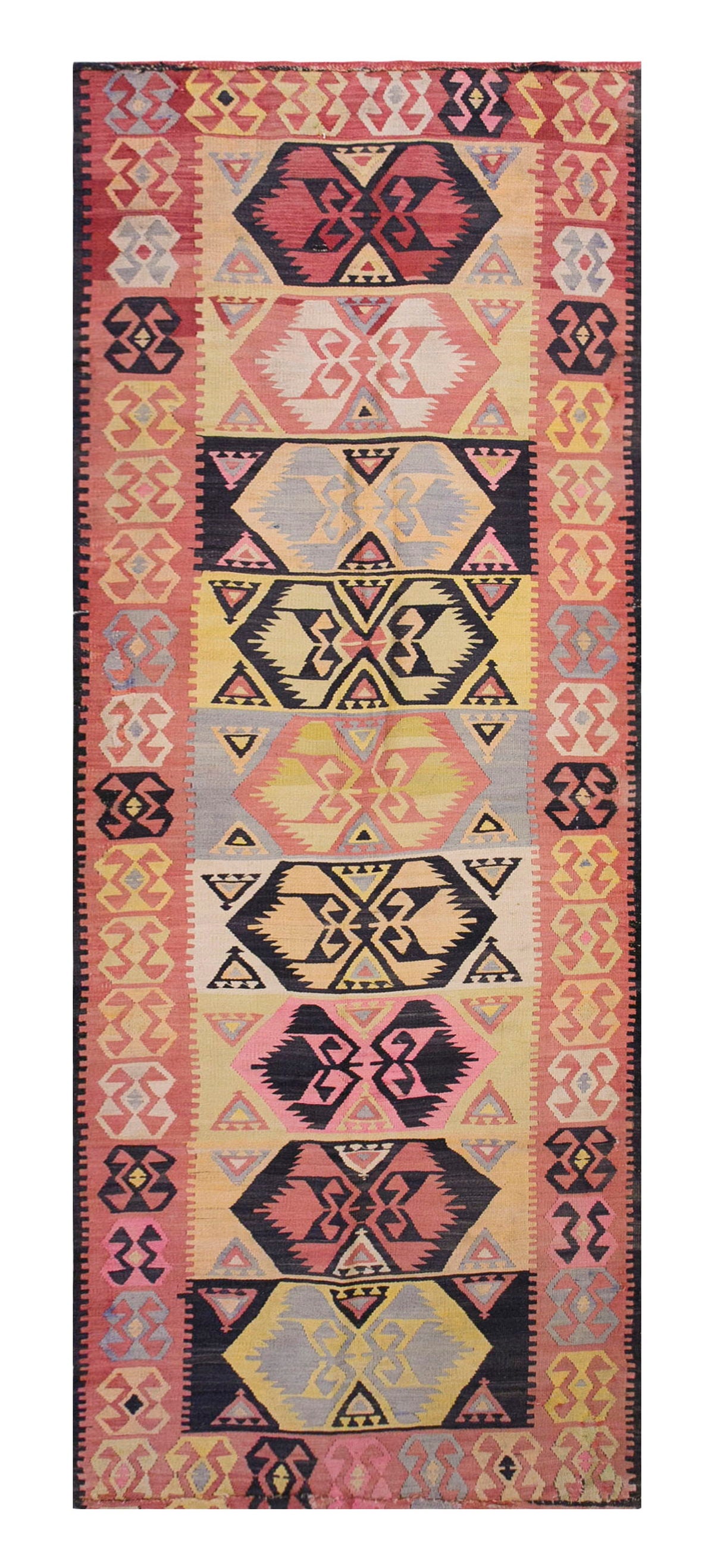 Handwoven Central Turkey Hallway Rug, 3.8 x 11.6 ft, 112 x 351 cm