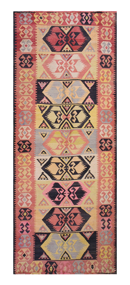 Handwoven Central Turkey Hallway Rug, 3.8 x 11.6 ft, 112 x 351 cm