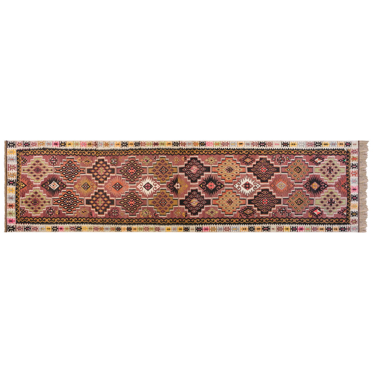 Handwoven Kayseri Long Hallway Rug, 3.9 x 15.4 ft, 115 x 468 cm