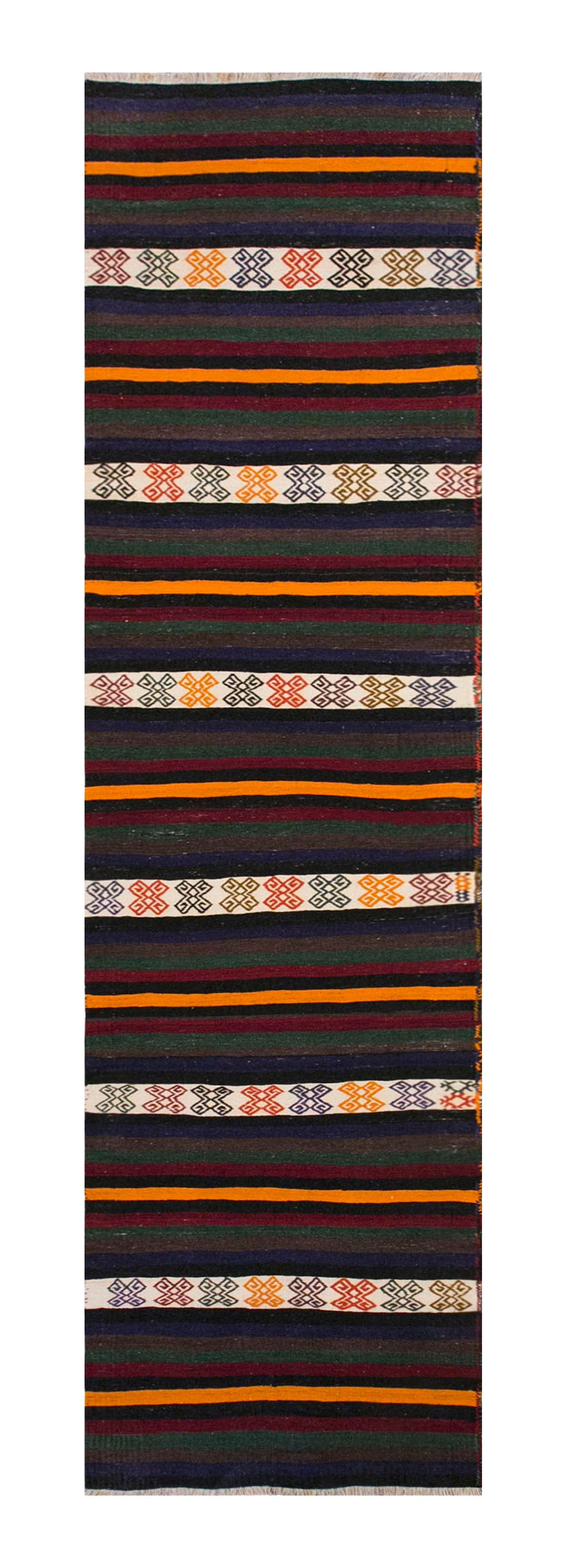 Handwoven Konya Hallway Rug, 2.6 x 11 ft, 77 x 337 cm