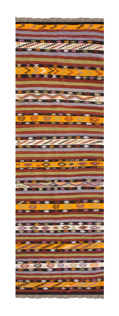 Handwoven Konya Hallway Rug, 3.2 x 12.5 ft, 98 x 380 cm