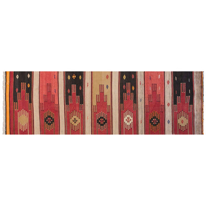 Handwoven Konya Saf Design Hallway Rug, 2.9 x 10.10 ft, 84 x 331 cm