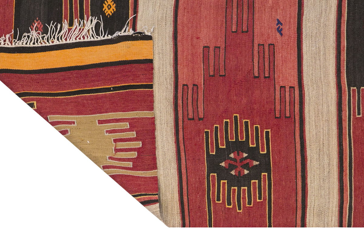 Handwoven Konya Saf Design Hallway Rug, 2.9 x 10.10 ft, 84 x 331 cm