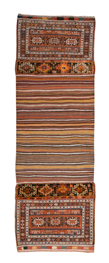 Handwoven Kurdish Bahtiyari Hallway Rug, 3.4 x 11 ft, 103 x 336 cm