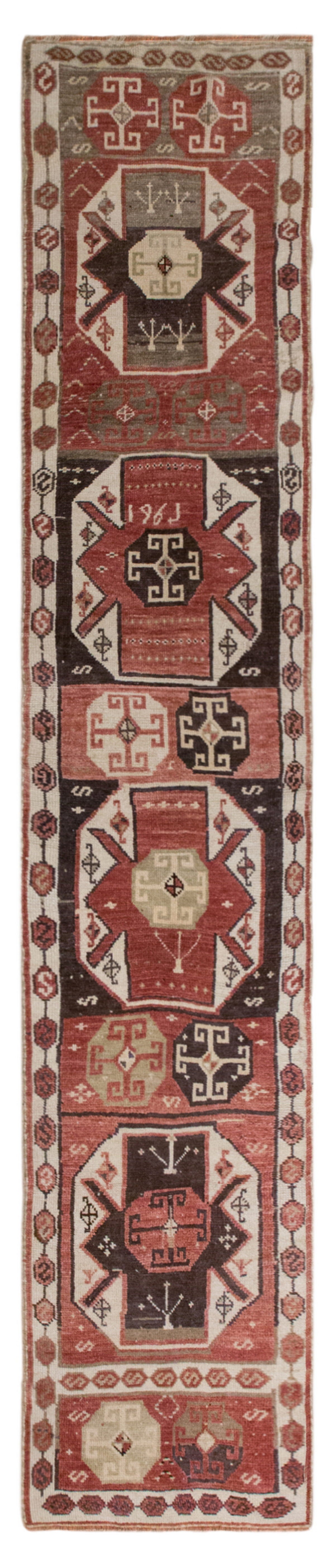 Handwoven Kurdish Herki Runner Rug - 70x390 cm / 2.3×12.8 feet