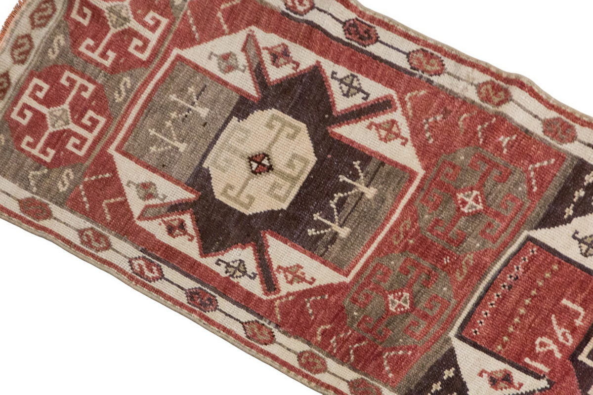 Handwoven Kurdish Herki Runner Rug - 70x390 cm / 2.3×12.8 feet