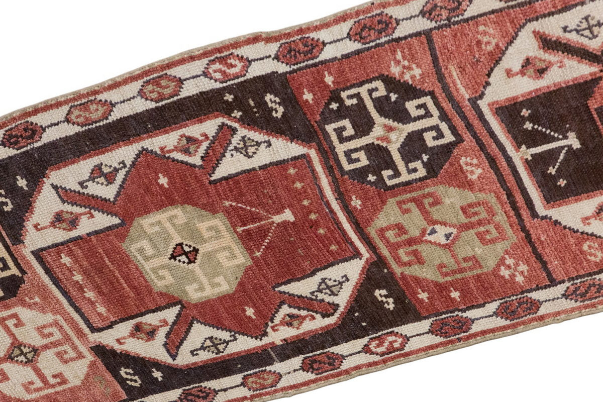 Handwoven Kurdish Herki Runner Rug - 70x390 cm / 2.3×12.8 feet