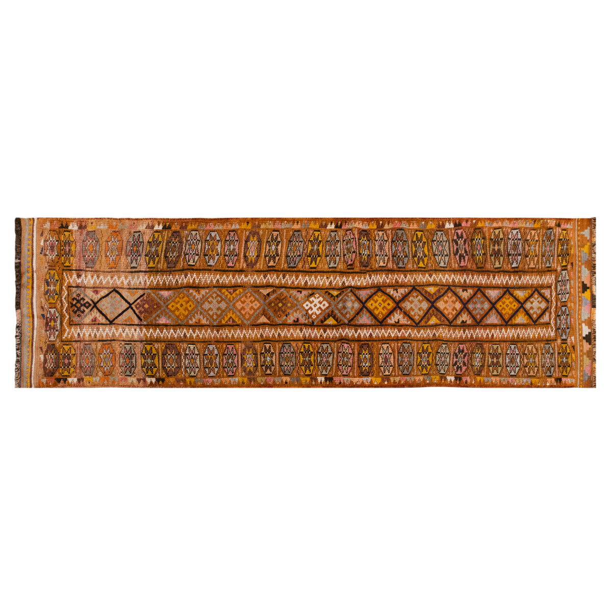 Handwoven Kurdish Herki Runner Rug - 86x268 cm / 2.8×8.8 feet