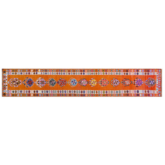 Handwoven Oushak Runner Rug - 83x400 cm / 2.7×13.1 feet