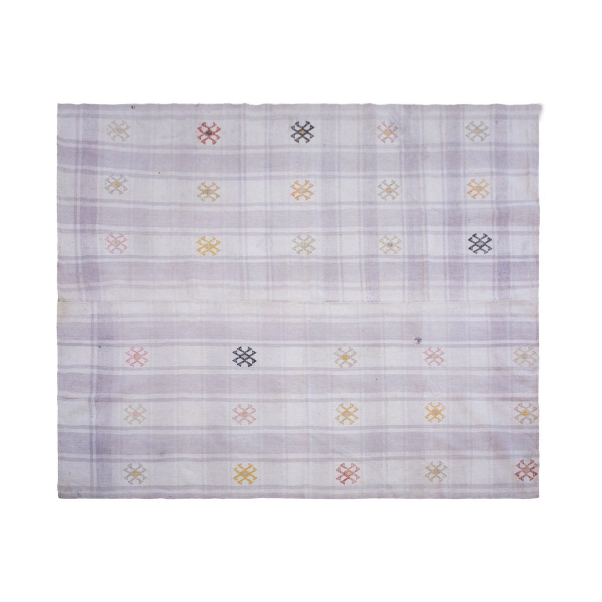 Handwoven Striped Turkish Kilim Rug 213x290 cm (7'0" x 9'6")