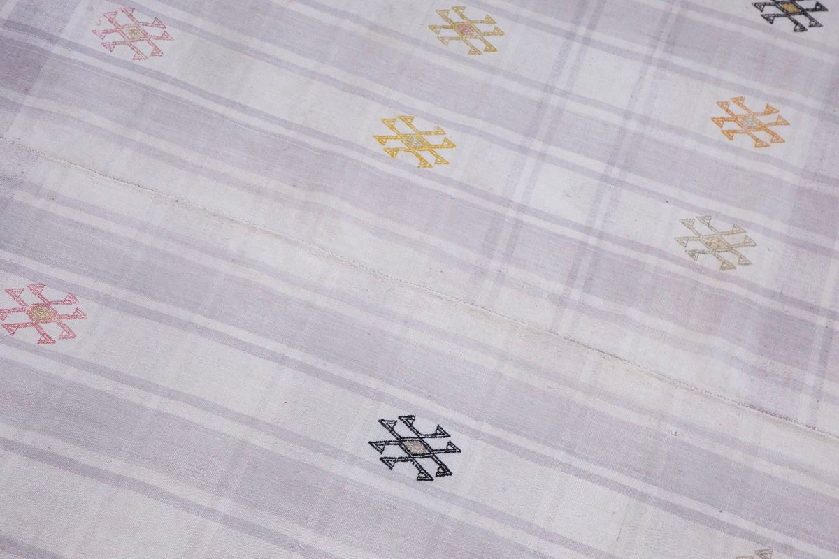 Handwoven Striped Turkish Kilim Rug 213x290 cm (7'0" x 9'6")