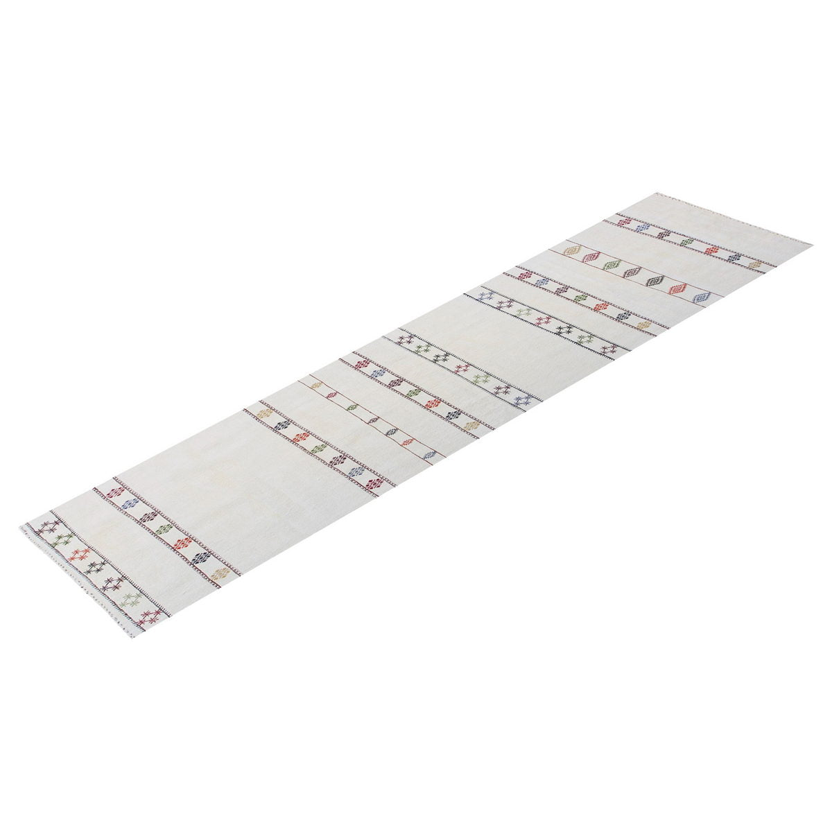 Handwoven Striped Turkish Kilim Runner Rug 73x275 cm (2'4" x 9')