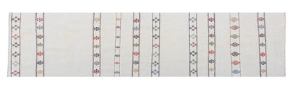 Handwoven Striped Turkish Kilim Runner Rug 73x275 cm (2'4" x 9')