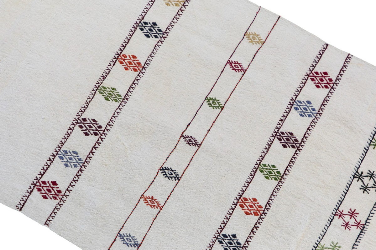 Handwoven Striped Turkish Kilim Runner Rug 73x275 cm (2'4" x 9')