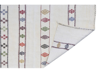 Handwoven Striped Turkish Kilim Runner Rug 73x275 cm (2'4" x 9')