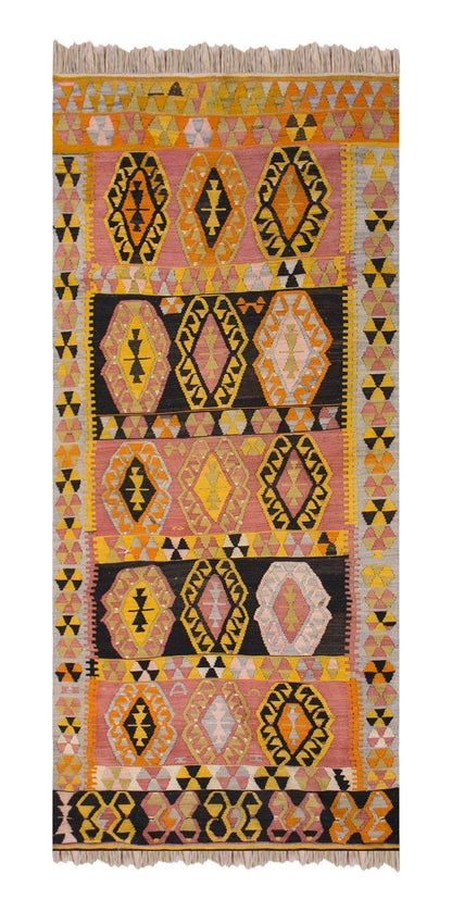 Handwoven Tribal Wool Rug, 95 x 315 cm, 3.5 x 10.4 ft